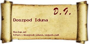 Doszpod Iduna névjegykártya